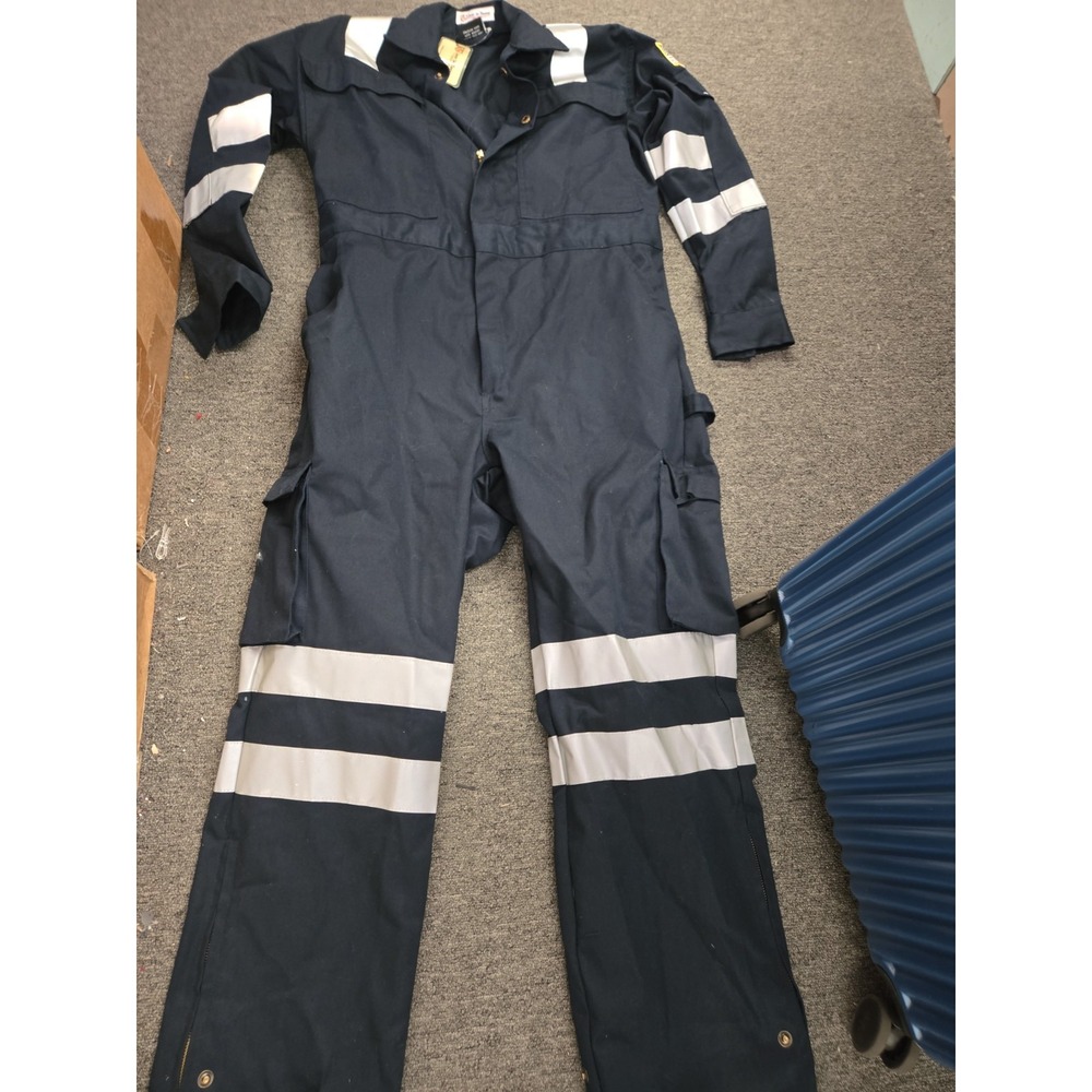 Men's Just In Trend Work Coveralls Reflective Tape Mechanic Jumpsuit Workwear Sm